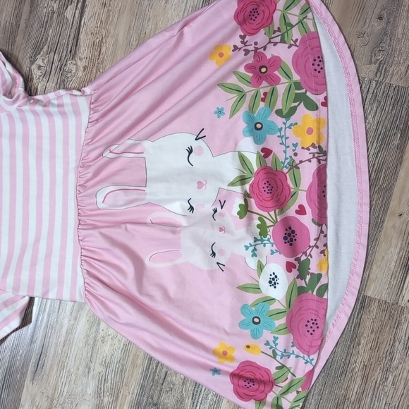 Girls Spring Easter Bunny Rabbit Dress - Picture 5 of 5